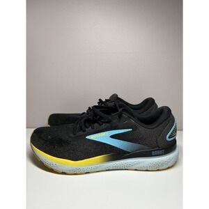 Brooks Ghost 16 Mens Running Shoes Black Blue Yellow Athletic Sneakers - Size 12
